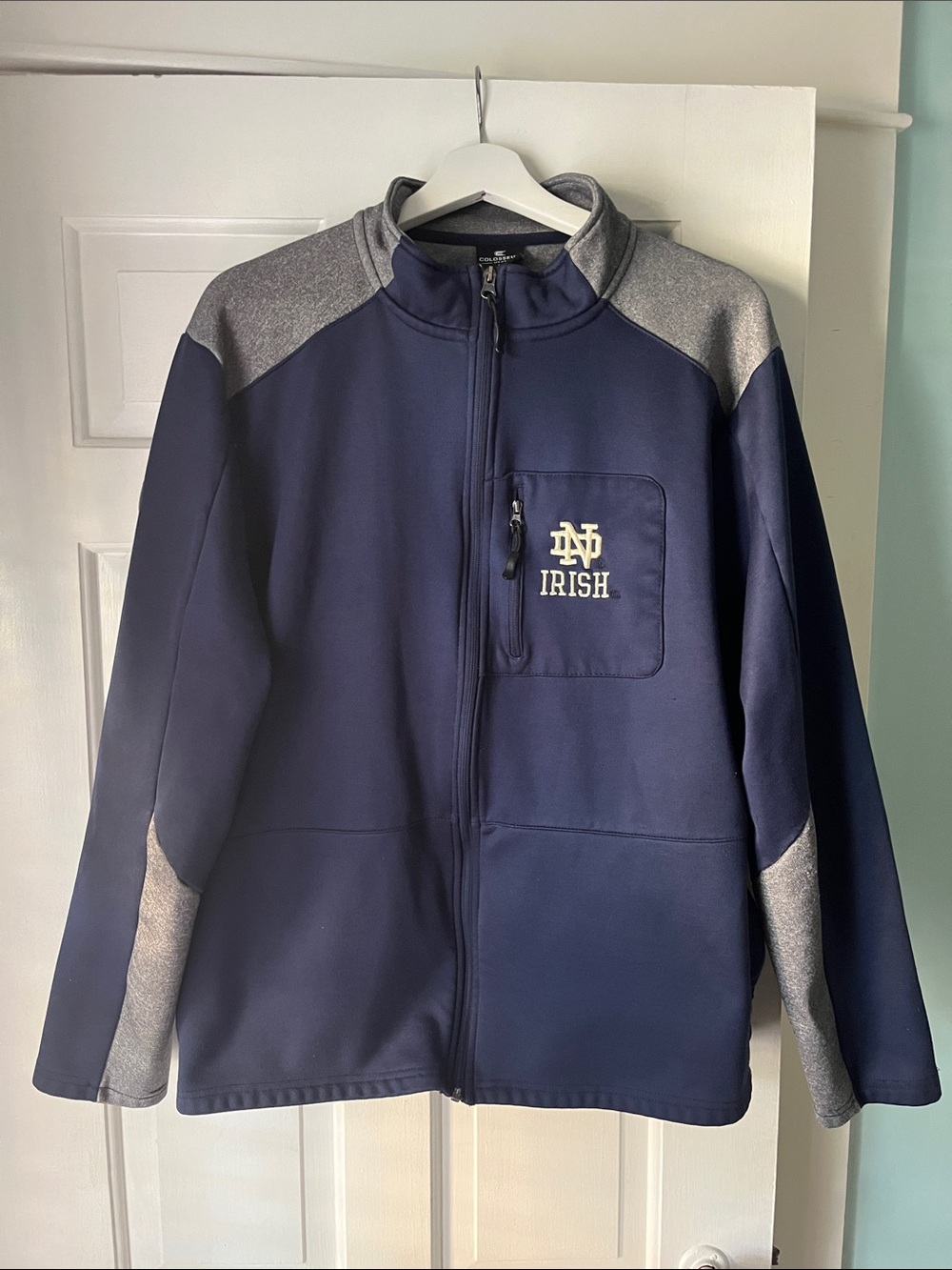 Colosseum Notre Dame Irish Navy & Gray Full‑Zip Fleece Lined Jacket L